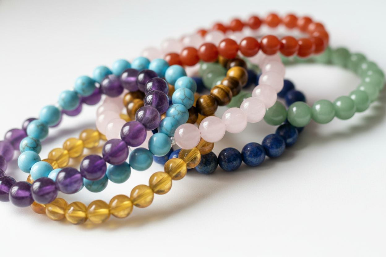 lots of gemstones beads bracelets